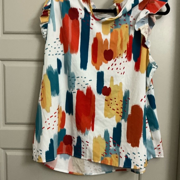 Colorful' Ruffle Sleeve Top - Picture 4 of 4